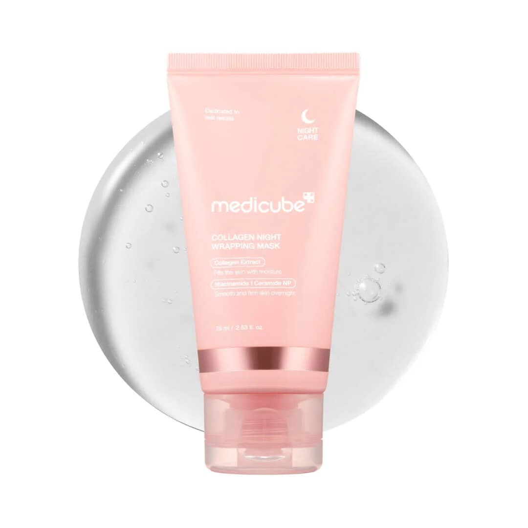 Medicube Collagen Night Wrapping Mask 75ml con colágeno y ceramida, mascarilla nocturna coreana antiedad en Perú
