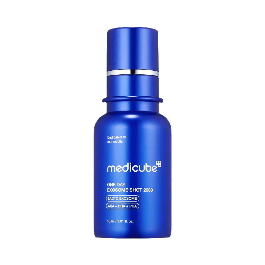 Medicube One Day Exosome Shot 2000 30ml con AHA BHA PHA , sérum coreano con exosomas y lacto exosoma en Perú