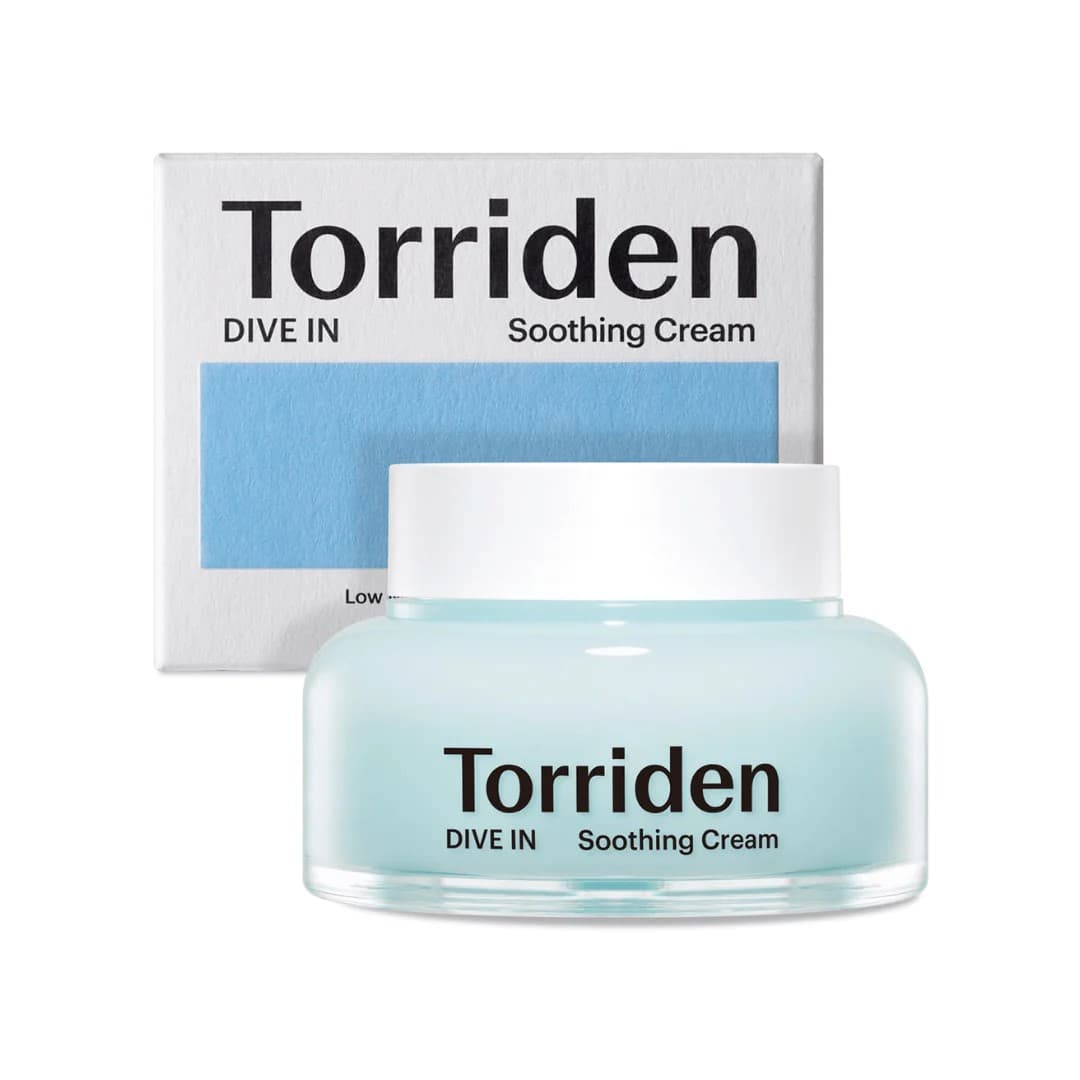Torriden Dive In Soothing Cream con caja, crema calmante coreana con ácido hialurónico en Perú