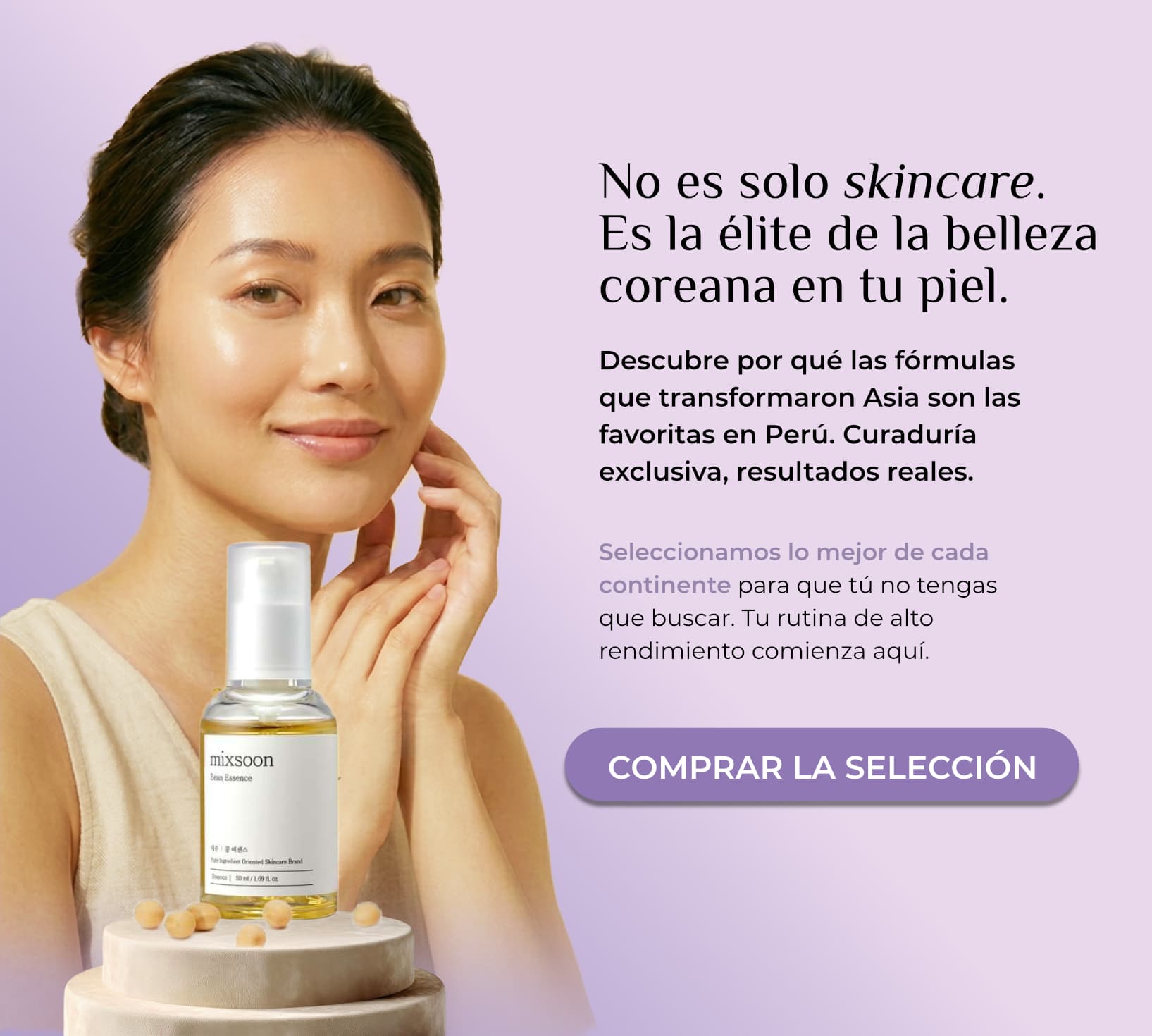 belm.pe élite de la belleza coreana en Perú, Mixsoon Bean Essence rutina alto rendimiento con fórmulas coreanas que transformaron Asia